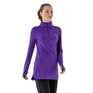 Veil Spark Womens LG Purple 1/4 Zip Running Reflective Performance Long Sleeve
